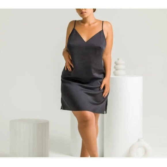 Ettitude Other - NWT Silky Bamboo Slip Dress Onyx Black Soft‎ Cooling Fabric, Date Night, Size L